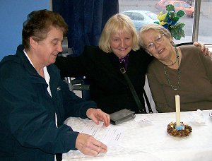 Sandra Bagnell (aka Sandra Dee, the entertainer) and Rose Hartill + friend"